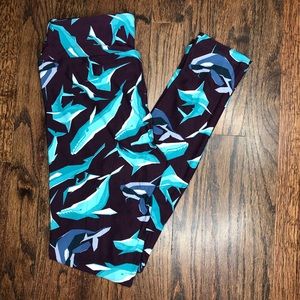 Cute whale patterned lularoe unicorn leggings